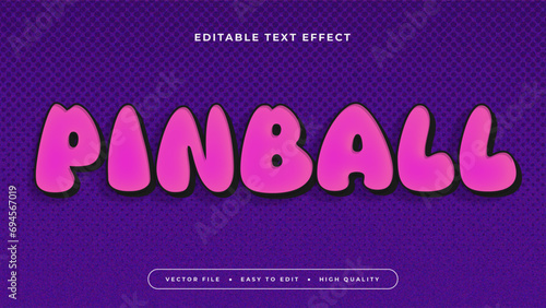Pink and purple violet pinball 3d editable text effect - font style