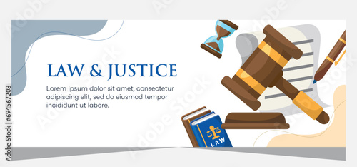 Flat design law firm banner template. Premium banner template