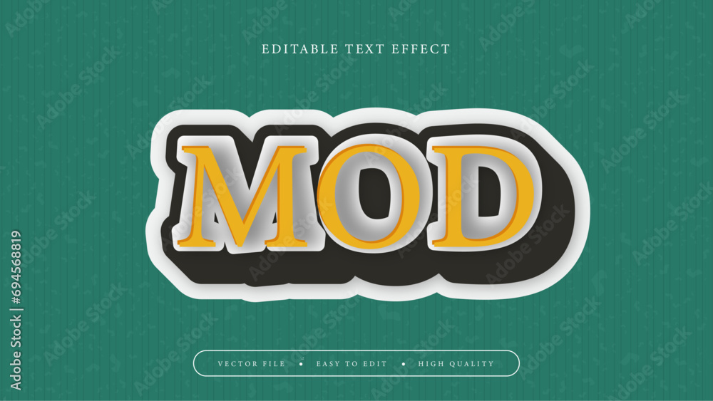 Colorful colourful MOD 3d editable text effect - font style