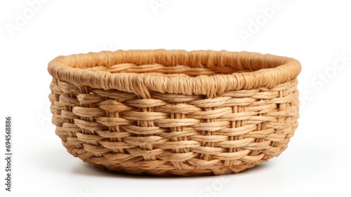 a handmade woven water hyacinth basket designed for storing items, with a touch of minimalist modern style for a visually appealing aesthetic.