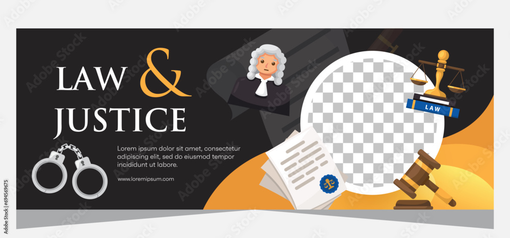 Law and justice template banner design. Premium banner template Law and justice template banner design. Premium banner template