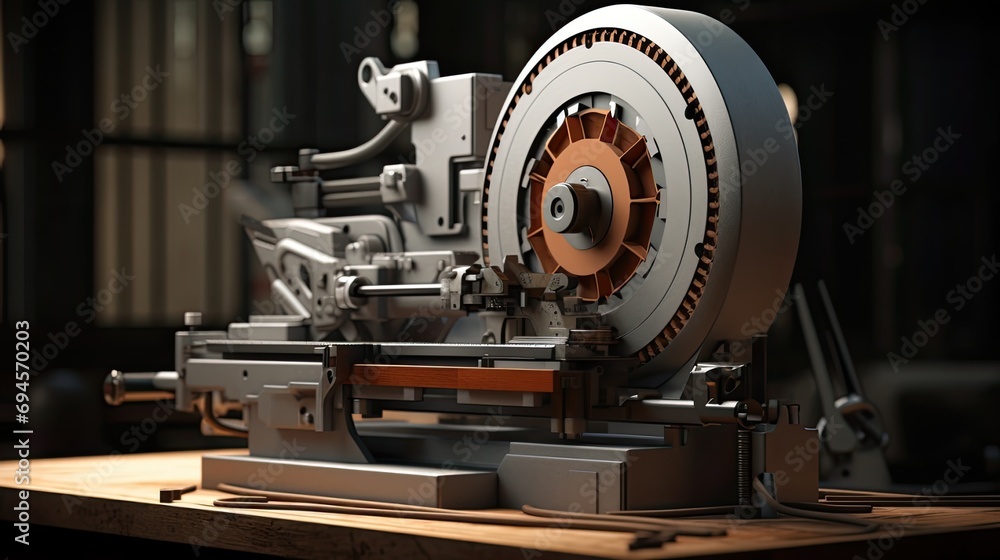wood cutting machine, a composition or scene in a minimalist modern style, focusing on the intricate details and efficiency of the machinery. wood cutting machine, a composition or scene in a minimalist modern style, focusing on the intricate details and efficiency of the machinery.