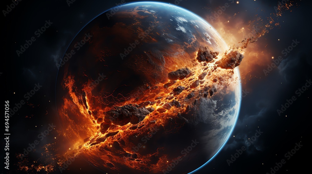 Apocalyptic Catastrophe of a Planet in Outer Space