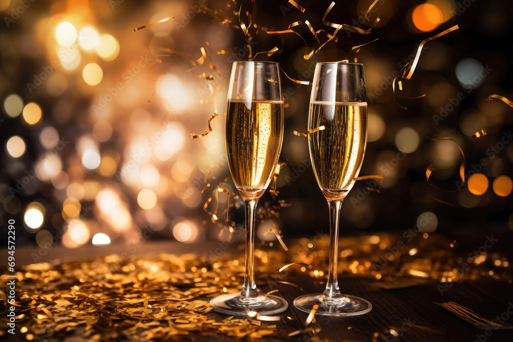 Winter xmas and new year holidays champagne drink Winter xmas and new year holidays champagne drink