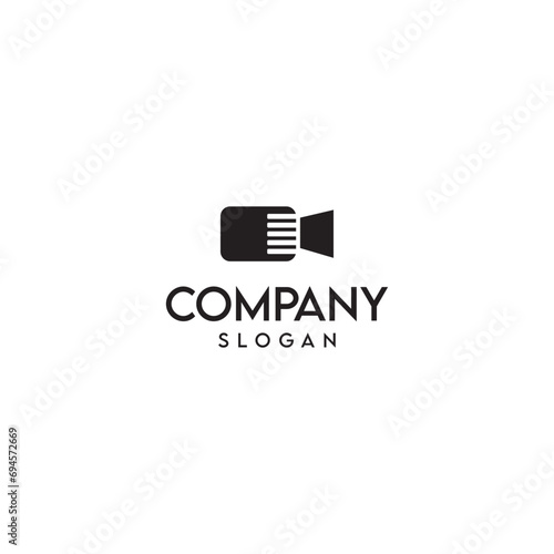 Movie Camera film production studio multimedia logo design timeless emblem brand identity logotype abstract minimalist monogram typography vector editable