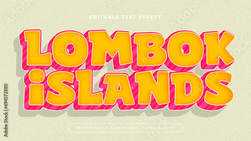 Pink green and orange lombok island 3d editable text effect - font style