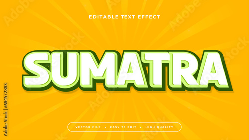 Yellow green and white sumatra 3d editable text effect - font style