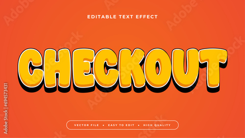 Orange and black checkout 3d editable text effect - font style