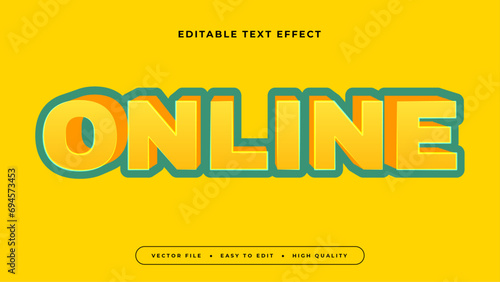 Yellow and green online 3d editable text effect - font style