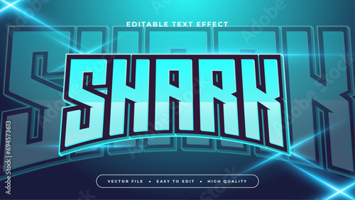 Black and blue shark 3d editable text effect - font style