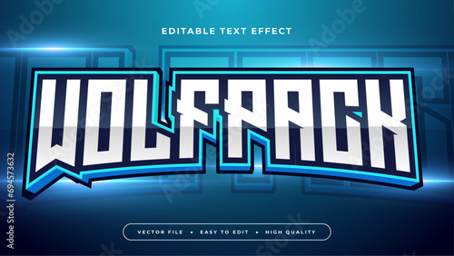Fotografie, Obraz White and blue wolfpack 3d editable text effect - font style