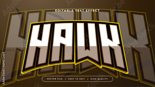 Brown white and black hawk 3d editable text effect - font style