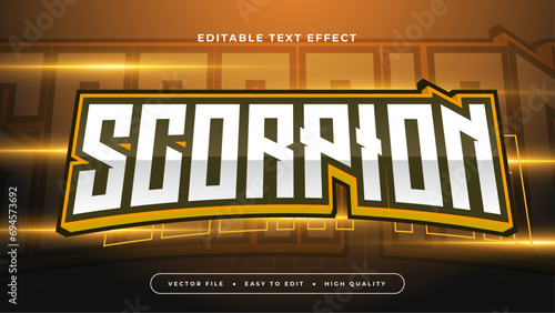 Yellow orange and white scorpion 3d editable text effect - font style