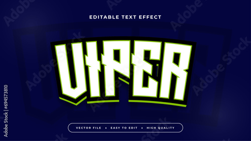 Blue green and white viper 3d editable text effect - font style