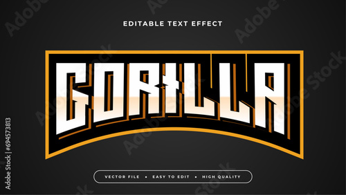 Yellow black and white gorilla 3d editable text effect - font style