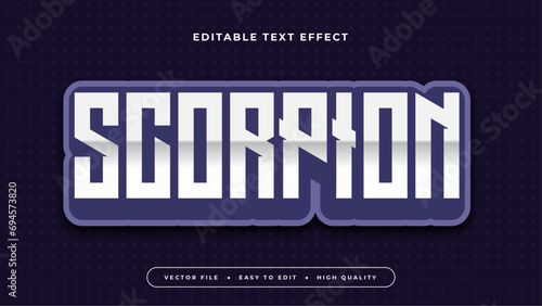 Blue and white scorpion 3d editable text effect - font style photo