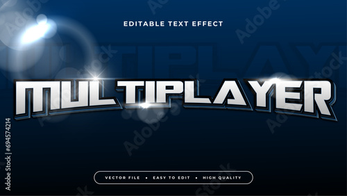 Blue and silver multiplayer 3d editable text effect - font style