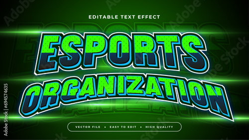Blue and green esport organization 3d editable text effect - font style