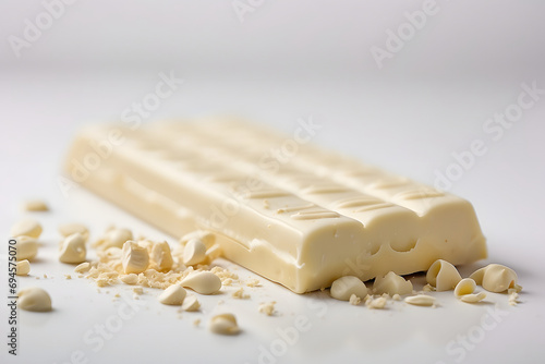 Close-up photo of white chocolate bar