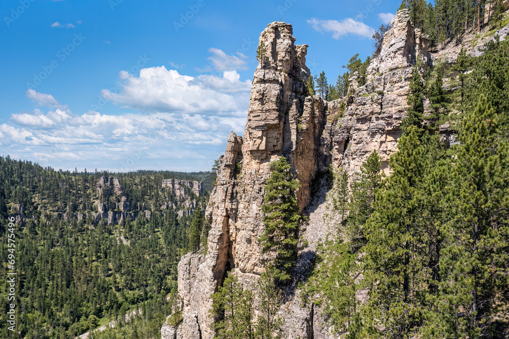 Spectacular rock formations on the Spearfish Canyon Scenic Byway - South Dakota Black Hills