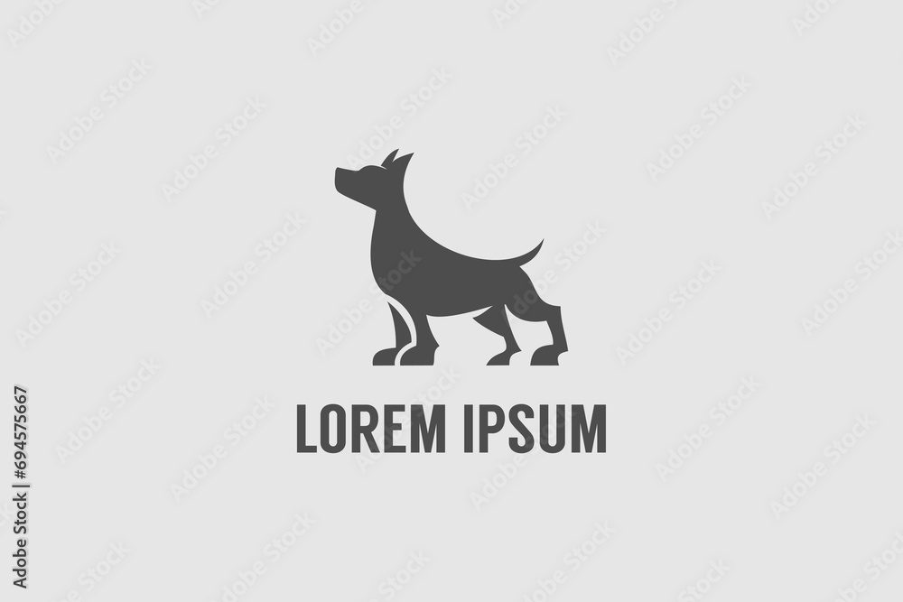 Abstract silhouette dog vector image logo template Abstract silhouette dog vector image logo template