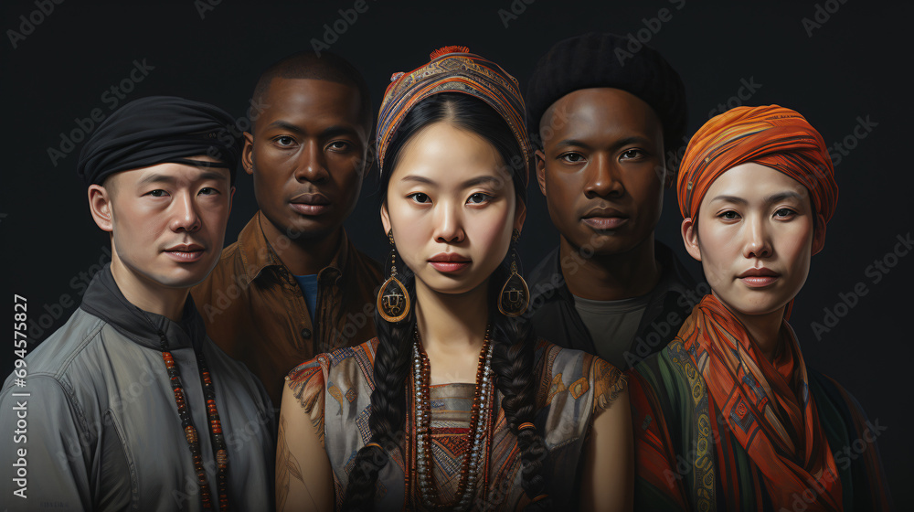 group of people from different cultural backgrounds. Generative AI group of people from different cultural backgrounds. Generative AI