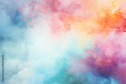 A vibrant watercolor background template, providing a visually appealing canvas for creative text placement. Generative Ai.