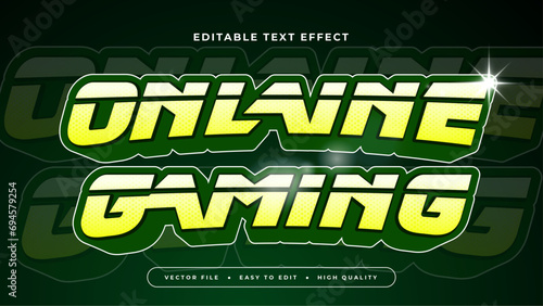 Green and yellow online gaming 3d editable text effect - font style