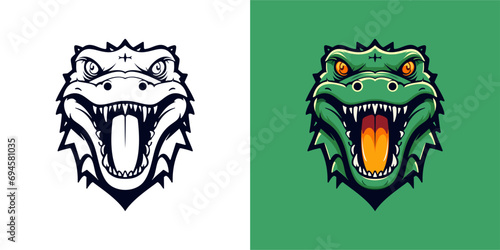 crocodile mascot logo, illustration, vector photo