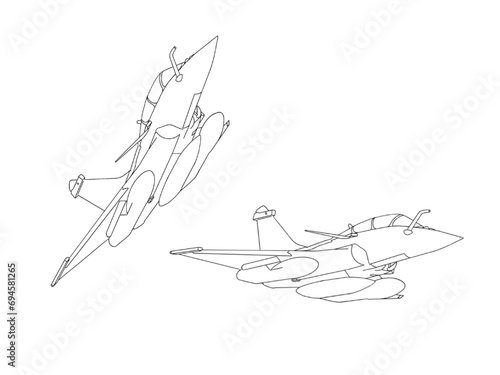 Illustration French Rafale Line Plan photo