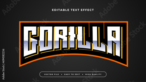 Foto Black orange and white gorilla 3d editable text effect - font style