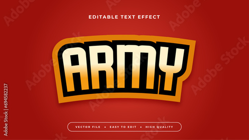 Red orange and black army 3d editable text effect - font style