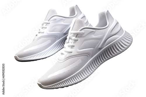 White running sneakers. Cut out on transparent