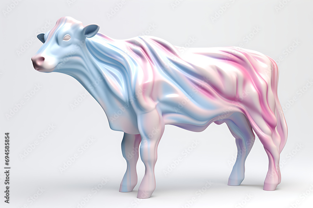 Soft Pop Style Artistic Cow
