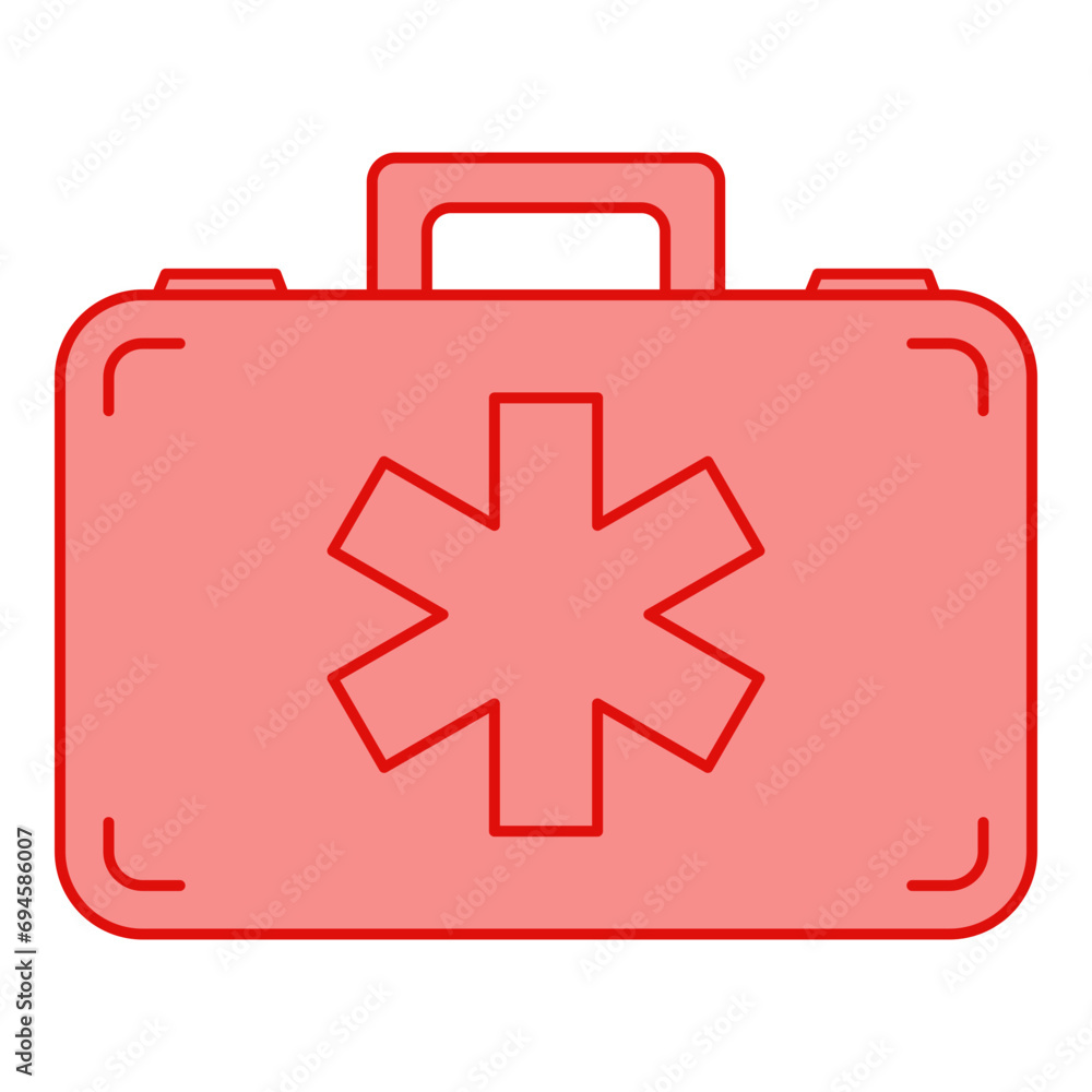Flat line first aid kit. Vector illustration with healthcare theme and flat line vector style. Editable vector element. Flat line first aid kit. Vector illustration with healthcare theme and flat line vector style. Editable vector element.