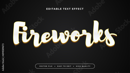 Black yellow and white fireworks 3d editable text effect - font style