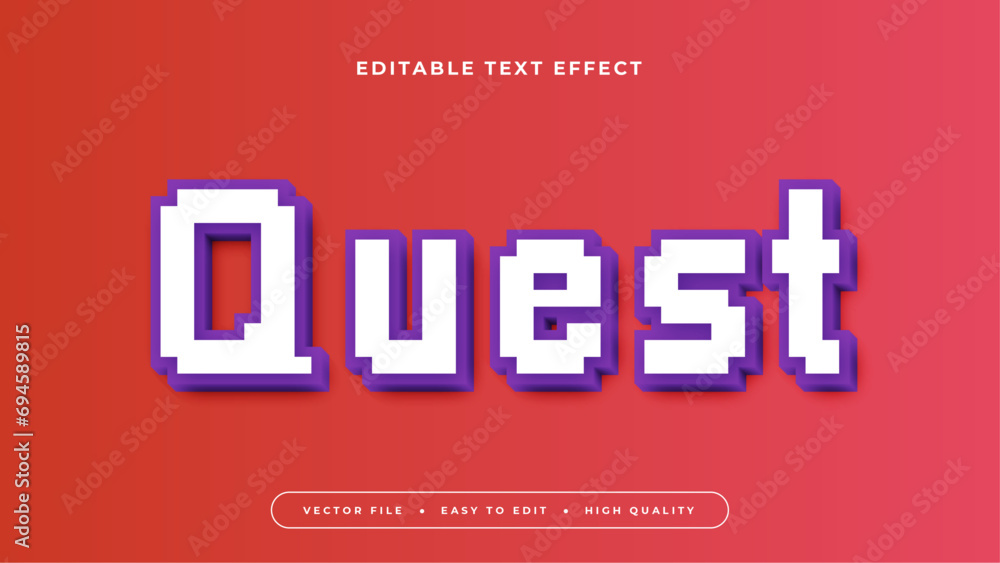 Obraz premium Colorful quest 3d editable text effect - font style