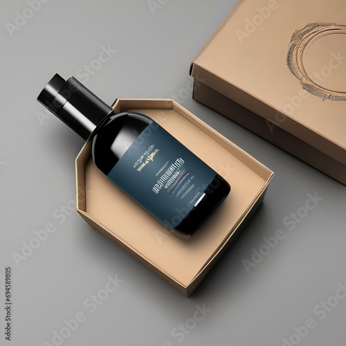 A product packaging mockup against a rustic background2 photo