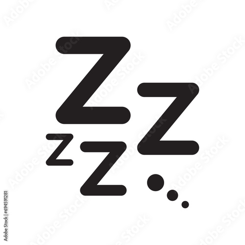 Zzz doodle sleep snore sleepy dream sign illustration vector photo