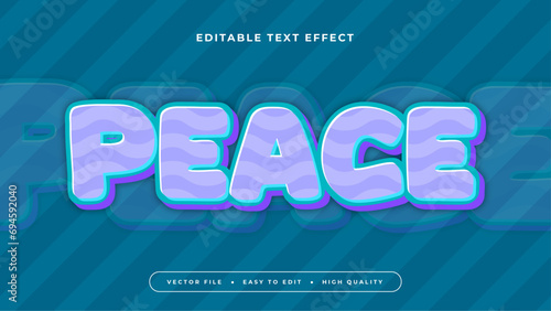 Purple green and white peace 3d editable text effect - font style