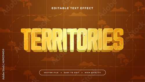 Brown orange and yellow territories 3d editable text effect - font style