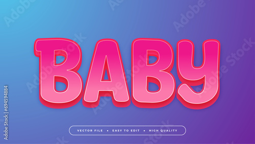Colorful baby 3d editable text effect - font style