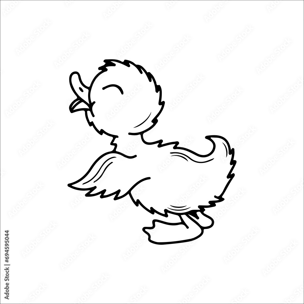 Fototapeta premium vector illustration of cute duck outline