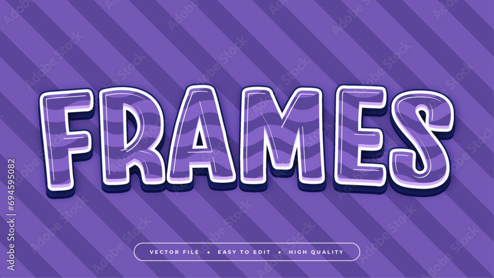 Fototapeta premium Purple blue and white frames 3d editable text effect - font style