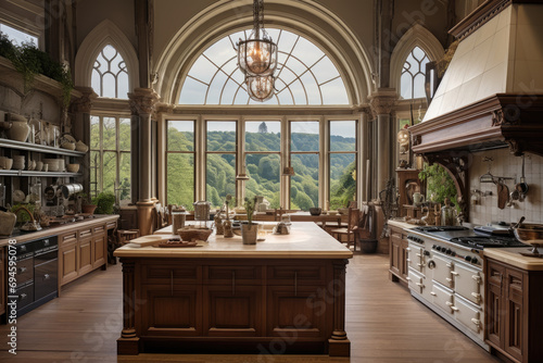 The timeless beauty of a 19th century scottish estate megamansion chefs kitchen,