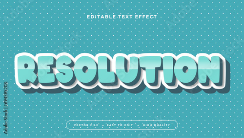 Green white resolution 3d editable text effect - font style