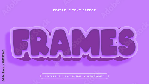 Purple white frames 3d editable text effect - font style