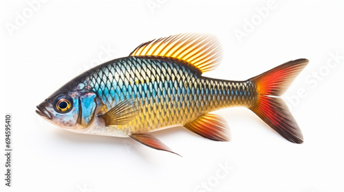 aquarium fish isolated white background Hyphessobrycon pulchripinnis. generative ai
