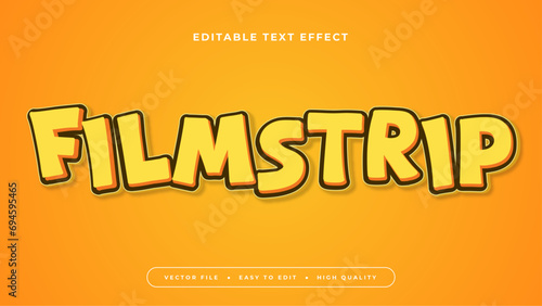 Orange yellow and brown filmstrip 3d editable text effect - font style