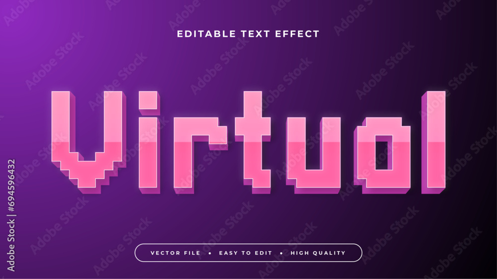 Purple pink virtual 3d editable text effect - font style Purple pink virtual 3d editable text effect - font style